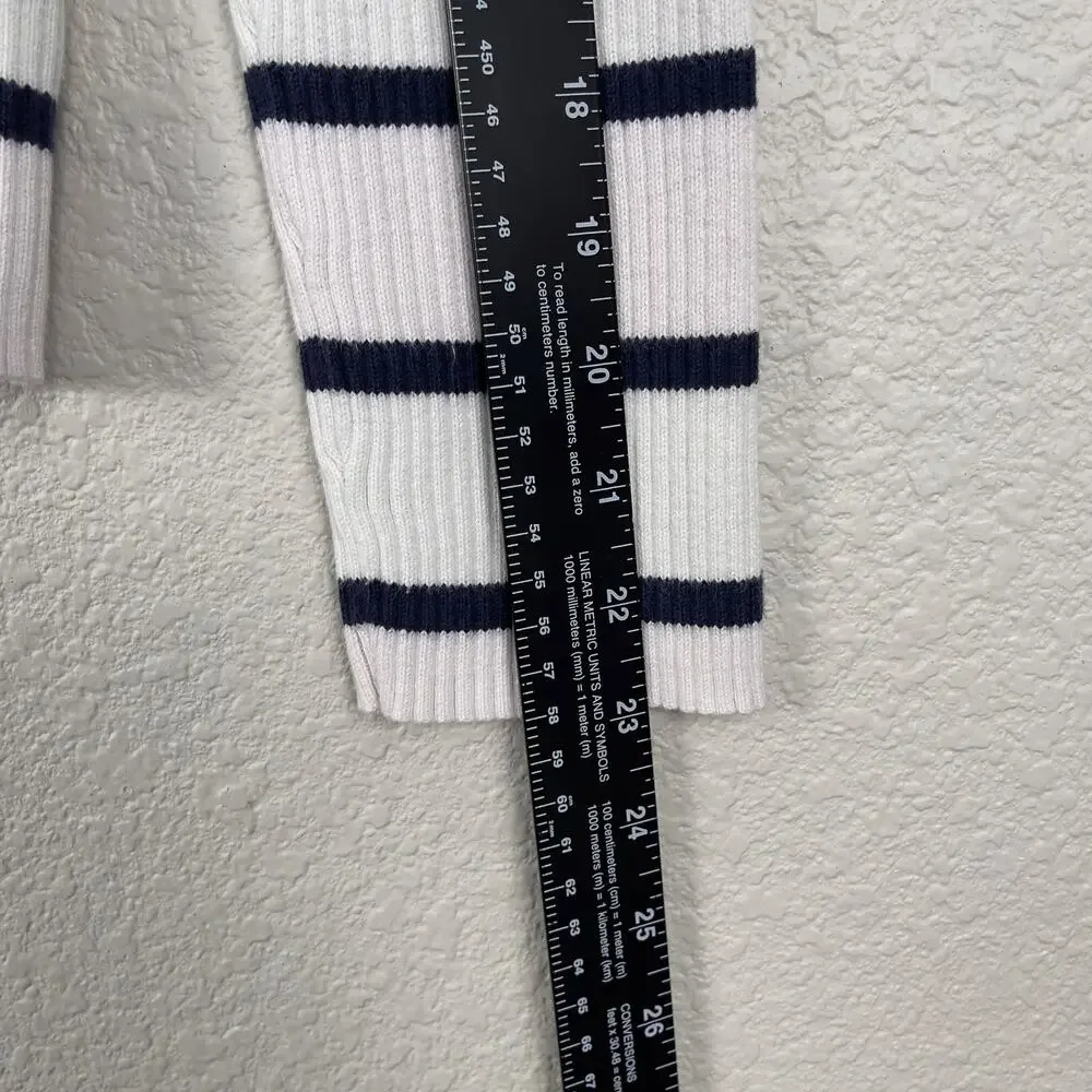 Polo Jeans Co Ralph Lauren Striped Sweater White Navy Pink Large Vintage Y2K‎